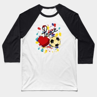 Peace Love Soccer Baseball T-Shirt
